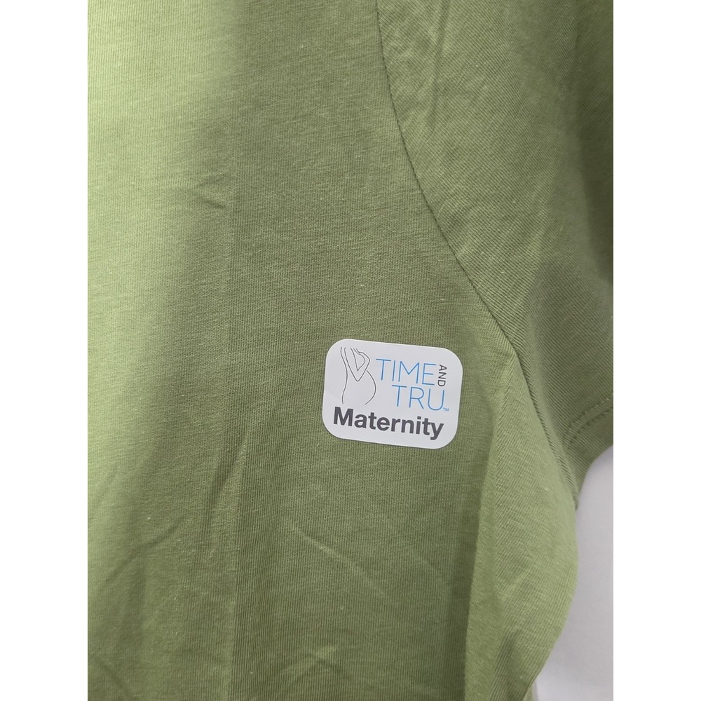 Time and Tru Maternity Graphic Tee‎ Fresh Fern Green Thats My Baby Shirt L 12-14 - Picture 3 of 4
